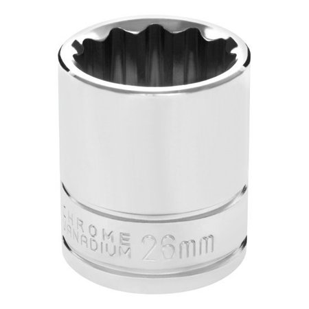 PERFORMANCE TOOL 1/2 In Dr. 12 Pt Socket 26Mm Socket 12Pt 26M, W32826 W32826